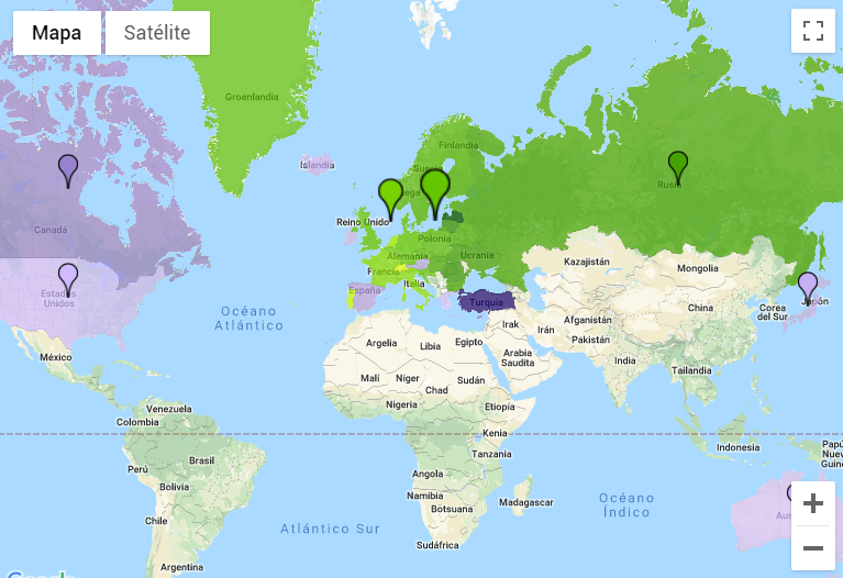 Mapa de los gases contaminantes en el mundo