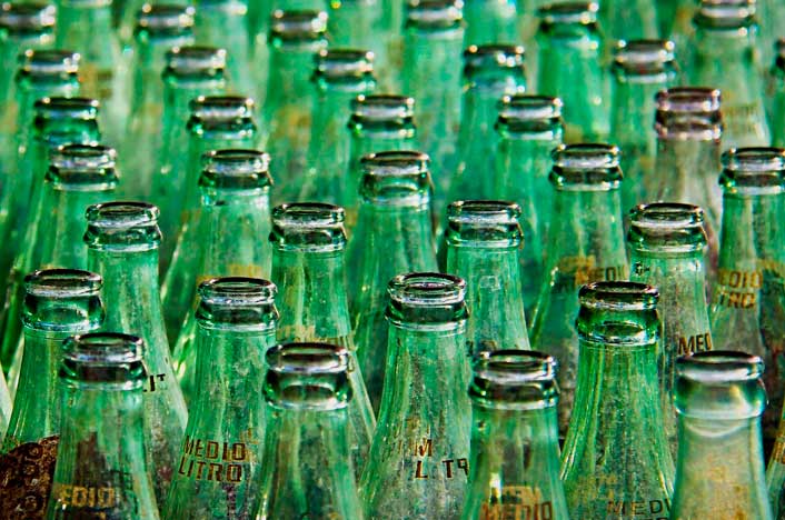reciclaje de botellas de vidrio
